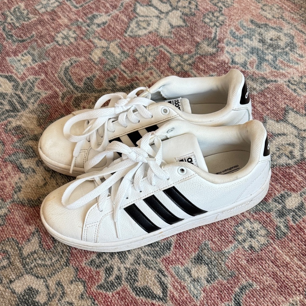 Adidas Classic White and Black Sneakers
